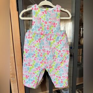 Jacadi Liberty Floral print jumpsuit romper baby girl colorful quilted overalls